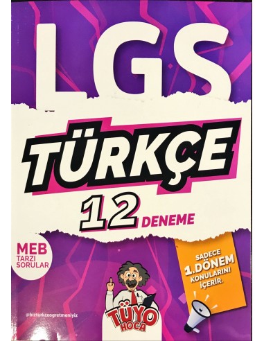 Şeker portakalı Yayınları LGS Türkçe 1.Dönem 12 Lİ Deneme Sınavı