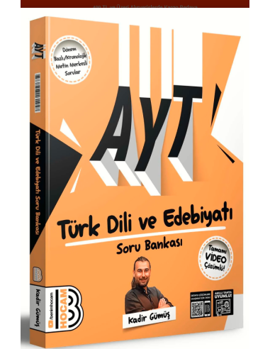 Benim Hocam 2024 AYT Türk Dili ve Edebiyatı Tamamı Video Çözümlü Soru Bankası