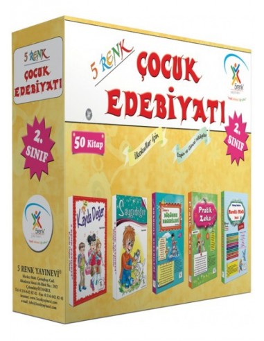 5 Renk Yayınları İlkokul 1. ve 2.Sınıf Çocuk Edebiyatı (50 Kitap)