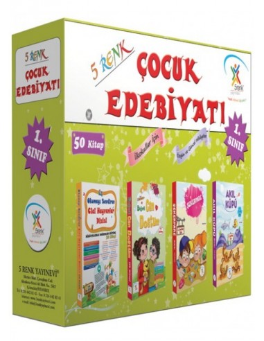 5 Renk Yayınları İlkokul 1.Sınıf Çocuk Edebiyatı (50 Kitap)